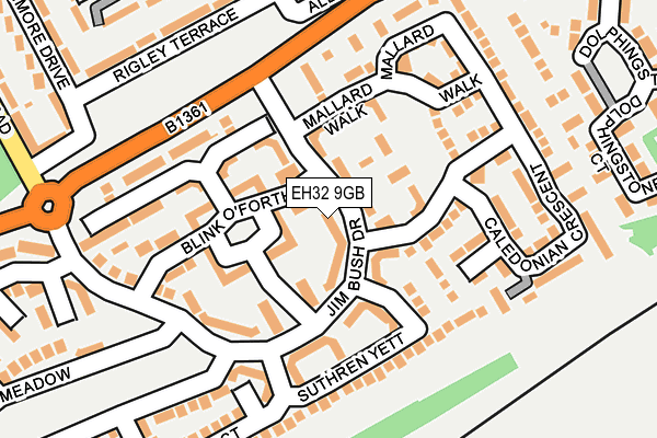 EH32 9GB map - OS OpenMap – Local (Ordnance Survey)