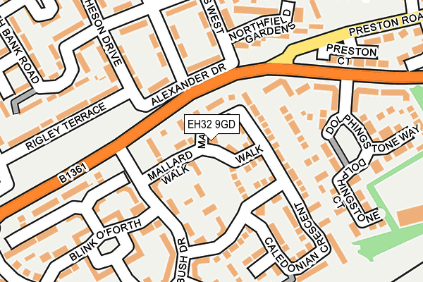 EH32 9GD map - OS OpenMap – Local (Ordnance Survey) EH32 9GD map - OS OpenMap – Local (Ordnance Survey)