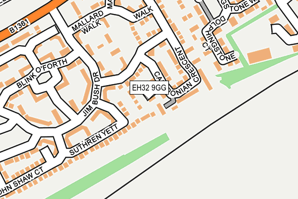 EH32 9GG map - OS OpenMap – Local (Ordnance Survey) EH32 9GG map - OS OpenMap – Local (Ordnance Survey)