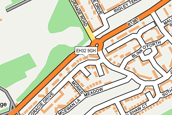 EH32 9GH map - OS OpenMap – Local (Ordnance Survey) EH32 9GH map - OS OpenMap – Local (Ordnance Survey)