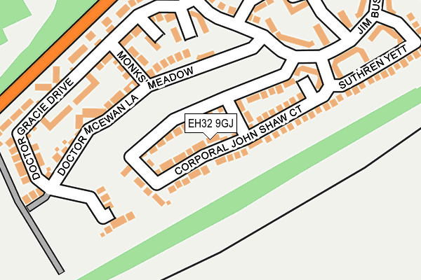 EH32 9GJ map - OS OpenMap – Local (Ordnance Survey) EH32 9GJ map - OS OpenMap – Local (Ordnance Survey)