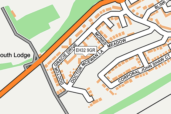 EH32 9GR map - OS OpenMap – Local (Ordnance Survey) EH32 9GR map - OS OpenMap – Local (Ordnance Survey)