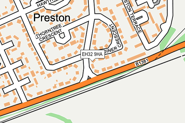 EH32 9HA map - OS OpenMap – Local (Ordnance Survey) EH32 9HA map - OS OpenMap – Local (Ordnance Survey)