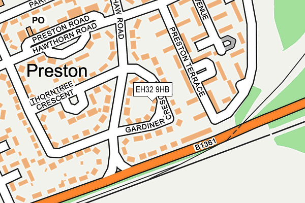 EH32 9HB map - OS OpenMap – Local (Ordnance Survey) EH32 9HB map - OS OpenMap – Local (Ordnance Survey)