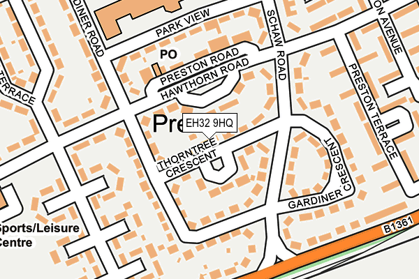 EH32 9HQ map - OS OpenMap – Local (Ordnance Survey)