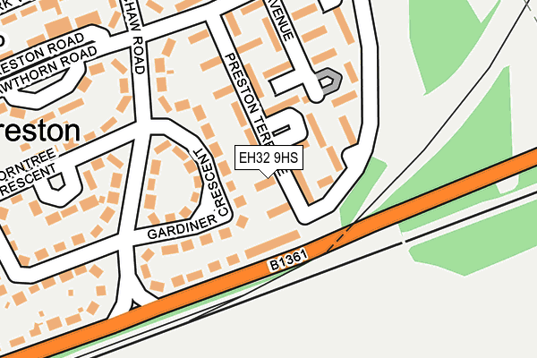 EH32 9HS map - OS OpenMap – Local (Ordnance Survey) EH32 9HS map - OS OpenMap – Local (Ordnance Survey)