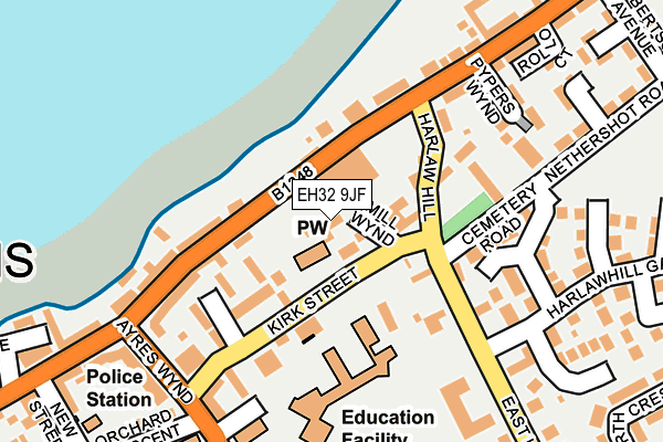EH32 9JF map - OS OpenMap – Local (Ordnance Survey) EH32 9JF map - OS OpenMap – Local (Ordnance Survey)
