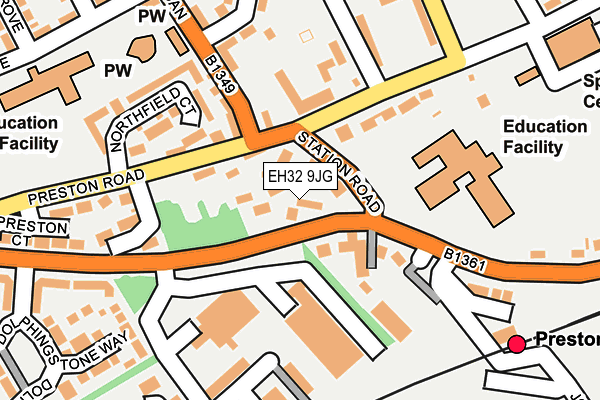 EH32 9JG map - OS OpenMap – Local (Ordnance Survey) EH32 9JG map - OS OpenMap – Local (Ordnance Survey)