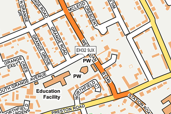 EH32 9JX map - OS OpenMap – Local (Ordnance Survey) EH32 9JX map - OS OpenMap – Local (Ordnance Survey)
