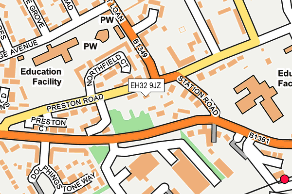 EH32 9JZ map - OS OpenMap – Local (Ordnance Survey) EH32 9JZ map - OS OpenMap – Local (Ordnance Survey)