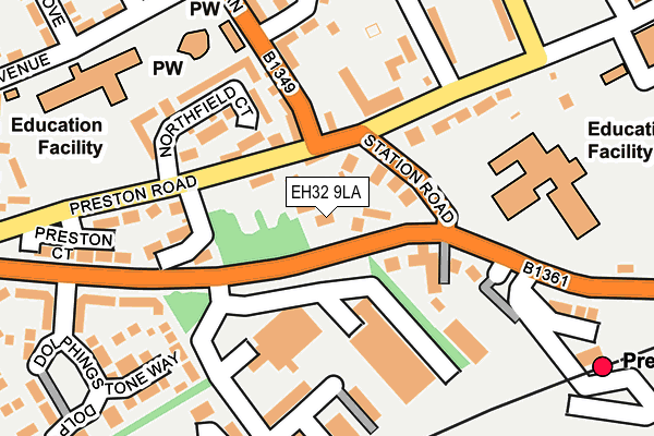 EH32 9LA map - OS OpenMap – Local (Ordnance Survey) EH32 9LA map - OS OpenMap – Local (Ordnance Survey)