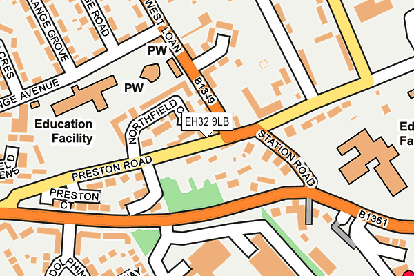 EH32 9LB map - OS OpenMap – Local (Ordnance Survey) EH32 9LB map - OS OpenMap – Local (Ordnance Survey)