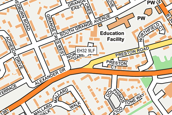 EH32 9LF map - OS OpenMap – Local (Ordnance Survey) EH32 9LF map - OS OpenMap – Local (Ordnance Survey)