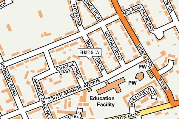 EH32 9LW map - OS OpenMap – Local (Ordnance Survey) EH32 9LW map - OS OpenMap – Local (Ordnance Survey)