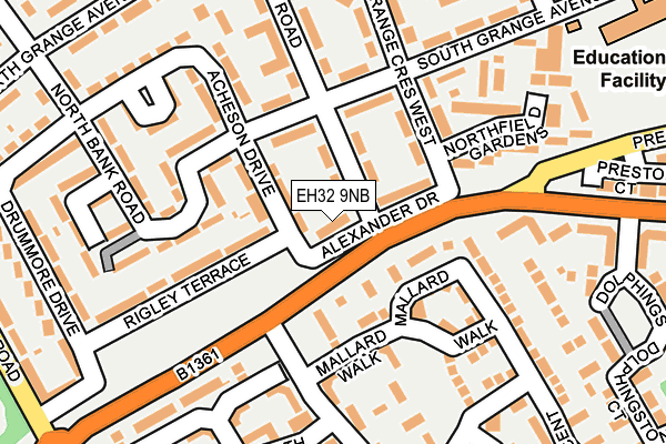 EH32 9NB map - OS OpenMap – Local (Ordnance Survey)