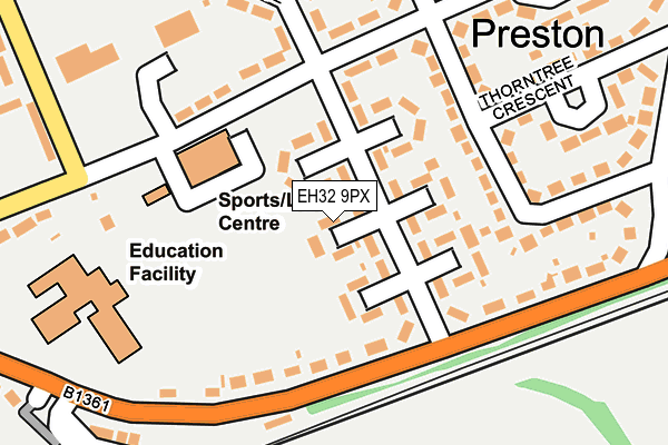 EH32 9PX map - OS OpenMap – Local (Ordnance Survey) EH32 9PX map - OS OpenMap – Local (Ordnance Survey)