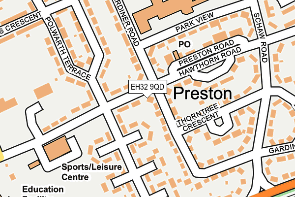 EH32 9QD map - OS OpenMap – Local (Ordnance Survey) EH32 9QD map - OS OpenMap – Local (Ordnance Survey)