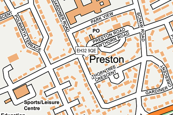 EH32 9QE map - OS OpenMap – Local (Ordnance Survey) EH32 9QE map - OS OpenMap – Local (Ordnance Survey)