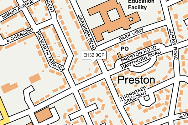 EH32 9QP map - OS OpenMap – Local (Ordnance Survey) EH32 9QP map - OS OpenMap – Local (Ordnance Survey)