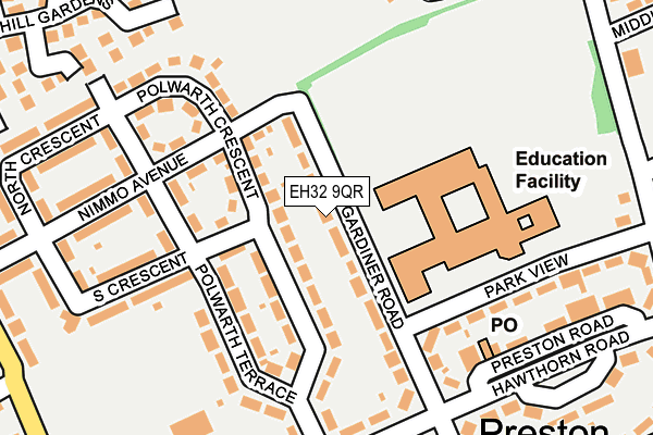 EH32 9QR map - OS OpenMap – Local (Ordnance Survey) EH32 9QR map - OS OpenMap – Local (Ordnance Survey)