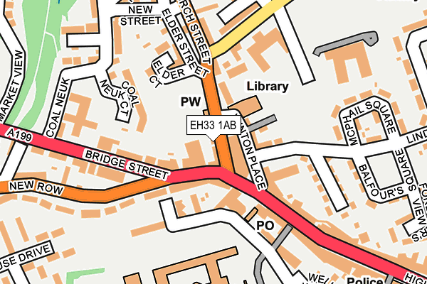 EH33 1AB map - OS OpenMap – Local (Ordnance Survey)