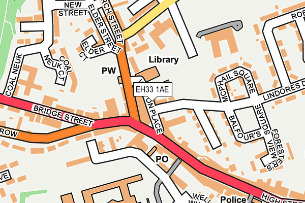 EH33 1AE map - OS OpenMap – Local (Ordnance Survey) EH33 1AE map - OS OpenMap – Local (Ordnance Survey)