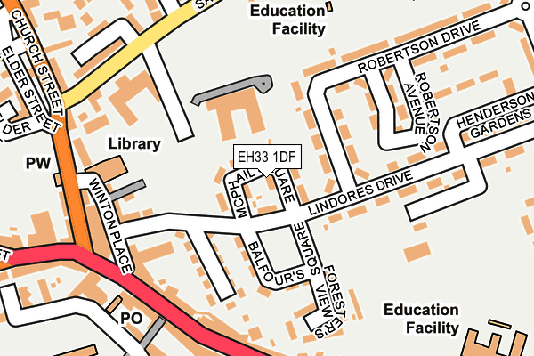 EH33 1DF map - OS OpenMap – Local (Ordnance Survey) EH33 1DF map - OS OpenMap – Local (Ordnance Survey)