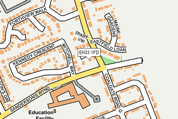 EH33 1FD map - OS OpenMap – Local (Ordnance Survey) EH33 1FD map - OS OpenMap – Local (Ordnance Survey)