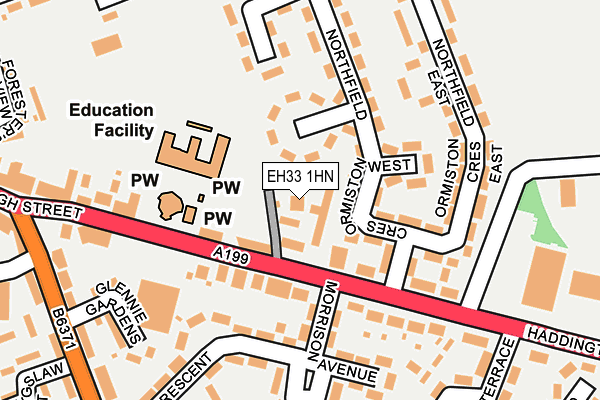 EH33 1HN map - OS OpenMap – Local (Ordnance Survey)