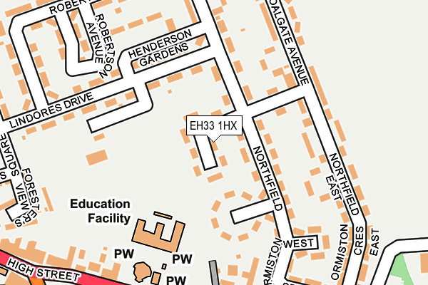 EH33 1HX map - OS OpenMap – Local (Ordnance Survey)