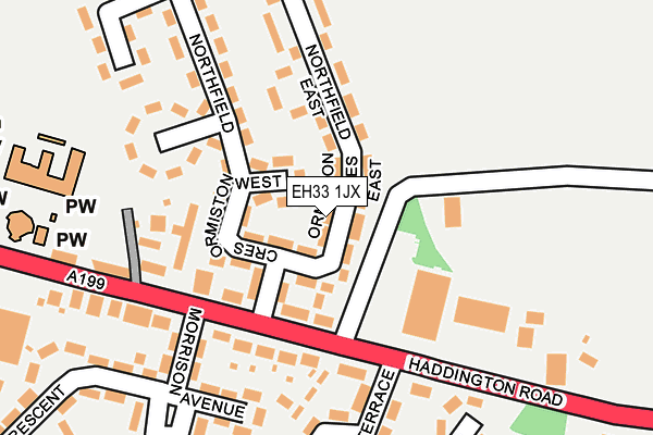 EH33 1JX map - OS OpenMap – Local (Ordnance Survey) EH33 1JX map - OS OpenMap – Local (Ordnance Survey)