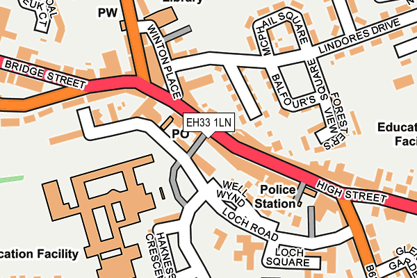 EH33 1LN map - OS OpenMap – Local (Ordnance Survey) EH33 1LN map - OS OpenMap – Local (Ordnance Survey)