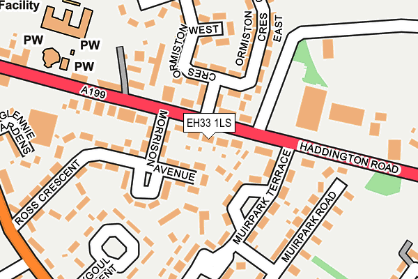 EH33 1LS map - OS OpenMap – Local (Ordnance Survey)