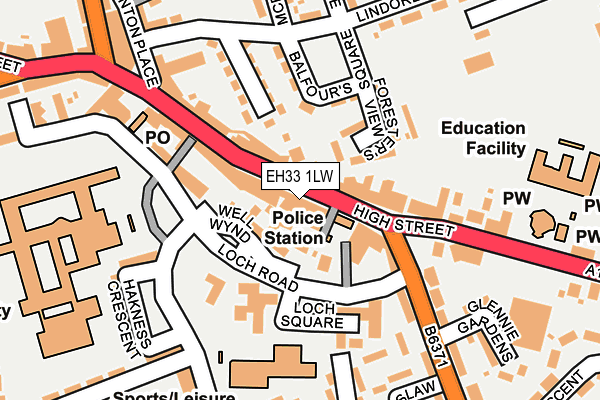 EH33 1LW map - OS OpenMap – Local (Ordnance Survey) EH33 1LW map - OS OpenMap – Local (Ordnance Survey)