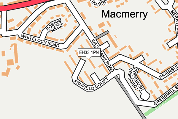 EH33 1PN map - OS OpenMap – Local (Ordnance Survey) EH33 1PN map - OS OpenMap – Local (Ordnance Survey)