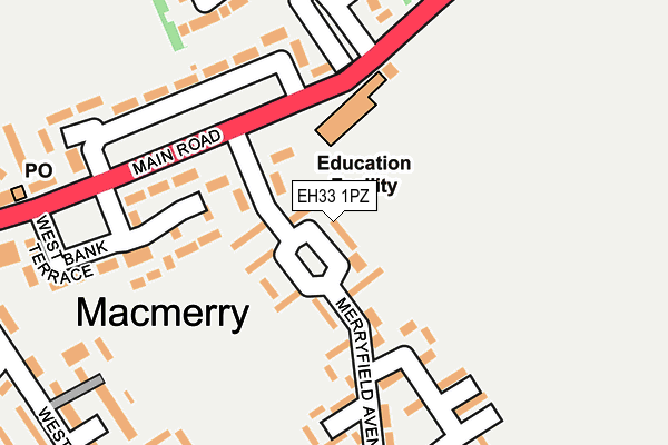 EH33 1PZ map - OS OpenMap – Local (Ordnance Survey) EH33 1PZ map - OS OpenMap – Local (Ordnance Survey)