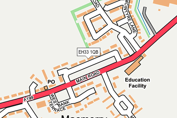 EH33 1QB map - OS OpenMap – Local (Ordnance Survey) EH33 1QB map - OS OpenMap – Local (Ordnance Survey)