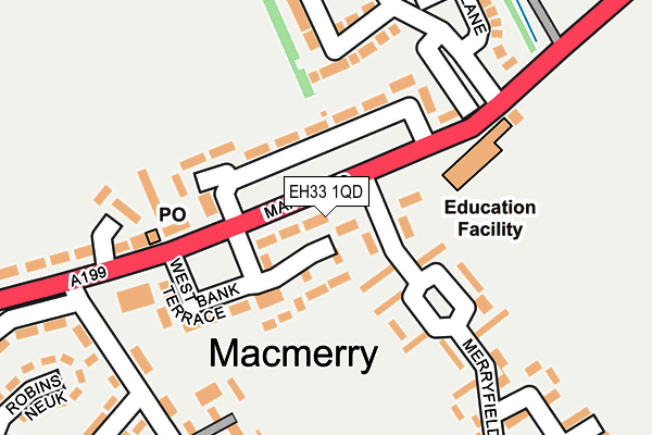 EH33 1QD map - OS OpenMap – Local (Ordnance Survey) EH33 1QD map - OS OpenMap – Local (Ordnance Survey)