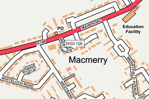 EH33 1QE map - OS OpenMap – Local (Ordnance Survey) EH33 1QE map - OS OpenMap – Local (Ordnance Survey)