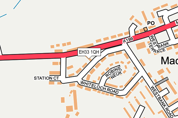 EH33 1QH map - OS OpenMap – Local (Ordnance Survey) EH33 1QH map - OS OpenMap – Local (Ordnance Survey)