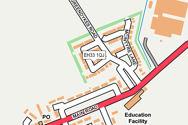 EH33 1QJ map - OS OpenMap – Local (Ordnance Survey) EH33 1QJ map - OS OpenMap – Local (Ordnance Survey)