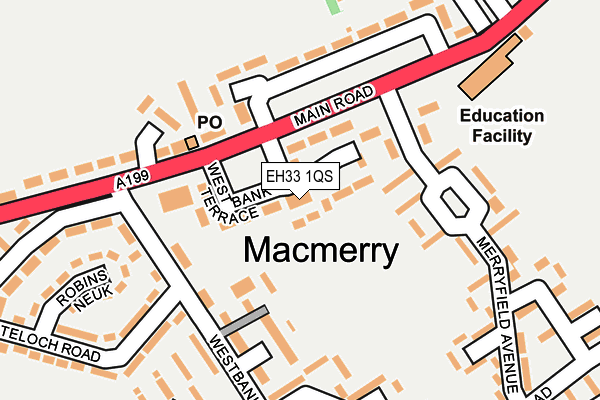 EH33 1QS map - OS OpenMap – Local (Ordnance Survey) EH33 1QS map - OS OpenMap – Local (Ordnance Survey)