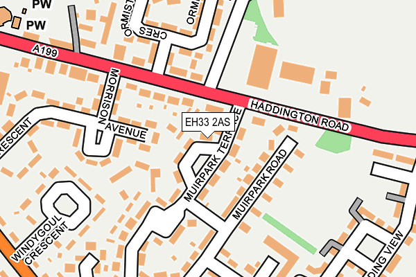 EH33 2AS map - OS OpenMap – Local (Ordnance Survey)
