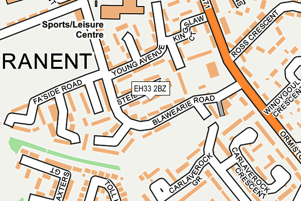 EH33 2BZ map - OS OpenMap – Local (Ordnance Survey)