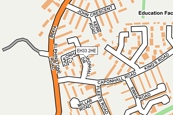 EH33 2HE map - OS OpenMap – Local (Ordnance Survey) EH33 2HE map - OS OpenMap – Local (Ordnance Survey)