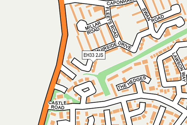 EH33 2JS map - OS OpenMap – Local (Ordnance Survey) EH33 2JS map - OS OpenMap – Local (Ordnance Survey)