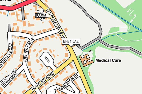 EH34 5AE map - OS OpenMap – Local (Ordnance Survey) EH34 5AE map - OS OpenMap – Local (Ordnance Survey)