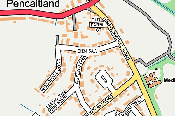 EH34 5AW map - OS OpenMap – Local (Ordnance Survey) EH34 5AW map - OS OpenMap – Local (Ordnance Survey)