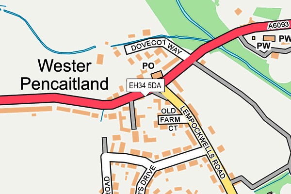 EH34 5DA map - OS OpenMap – Local (Ordnance Survey) EH34 5DA map - OS OpenMap – Local (Ordnance Survey)