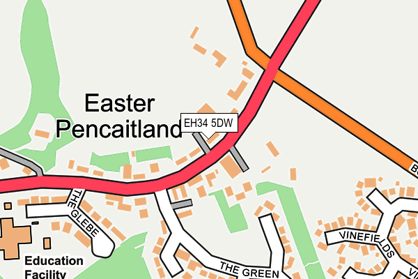 EH34 5DW map - OS OpenMap – Local (Ordnance Survey) EH34 5DW map - OS OpenMap – Local (Ordnance Survey)
